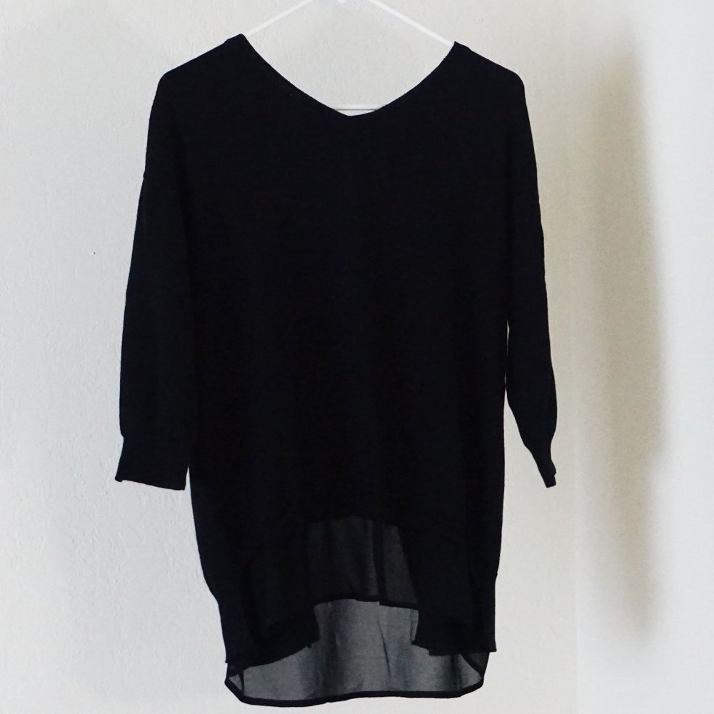 Blue Navy Cross Tie Sweater